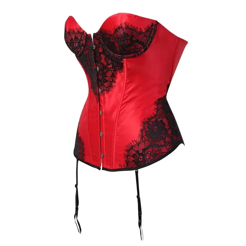 

XT8Woman Corset Sexy Gothic Corsets Lace Overlay Bustiers Vintage Overbust Burlesque Bustier Fashion Korsett Carnival CostuXT6@!