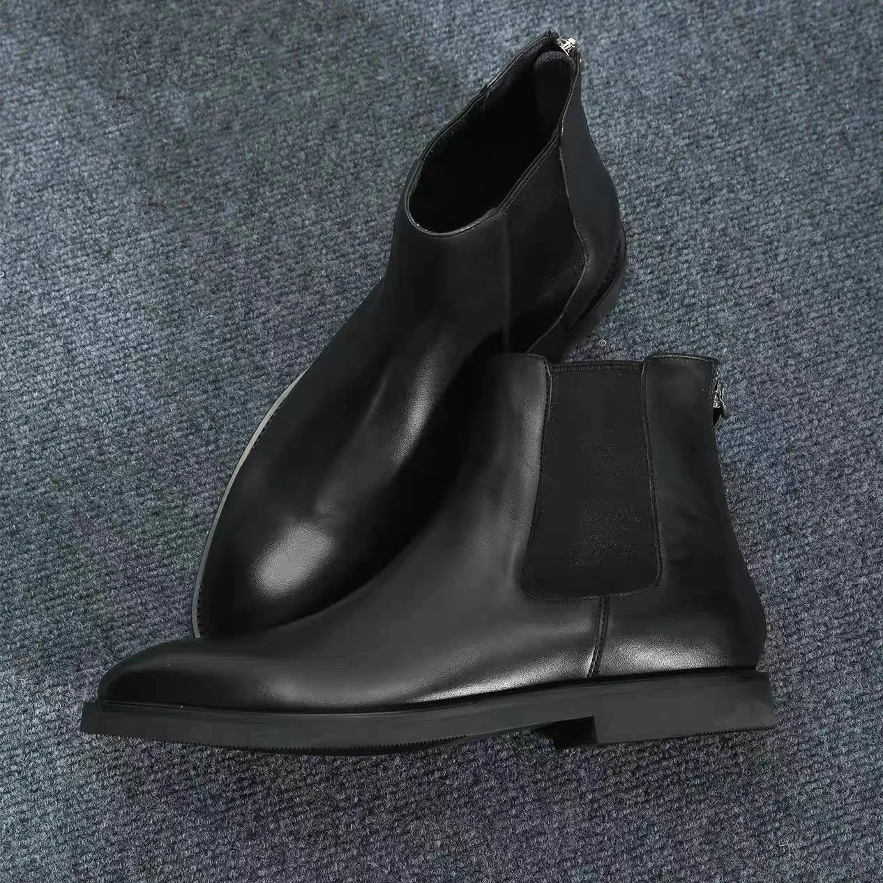 

2025 Новые мужские однотонные короткие ботильоны из натуральной кожи, гладкий минималистичный дизайн для городского элегантного повседневного уличного стиля
