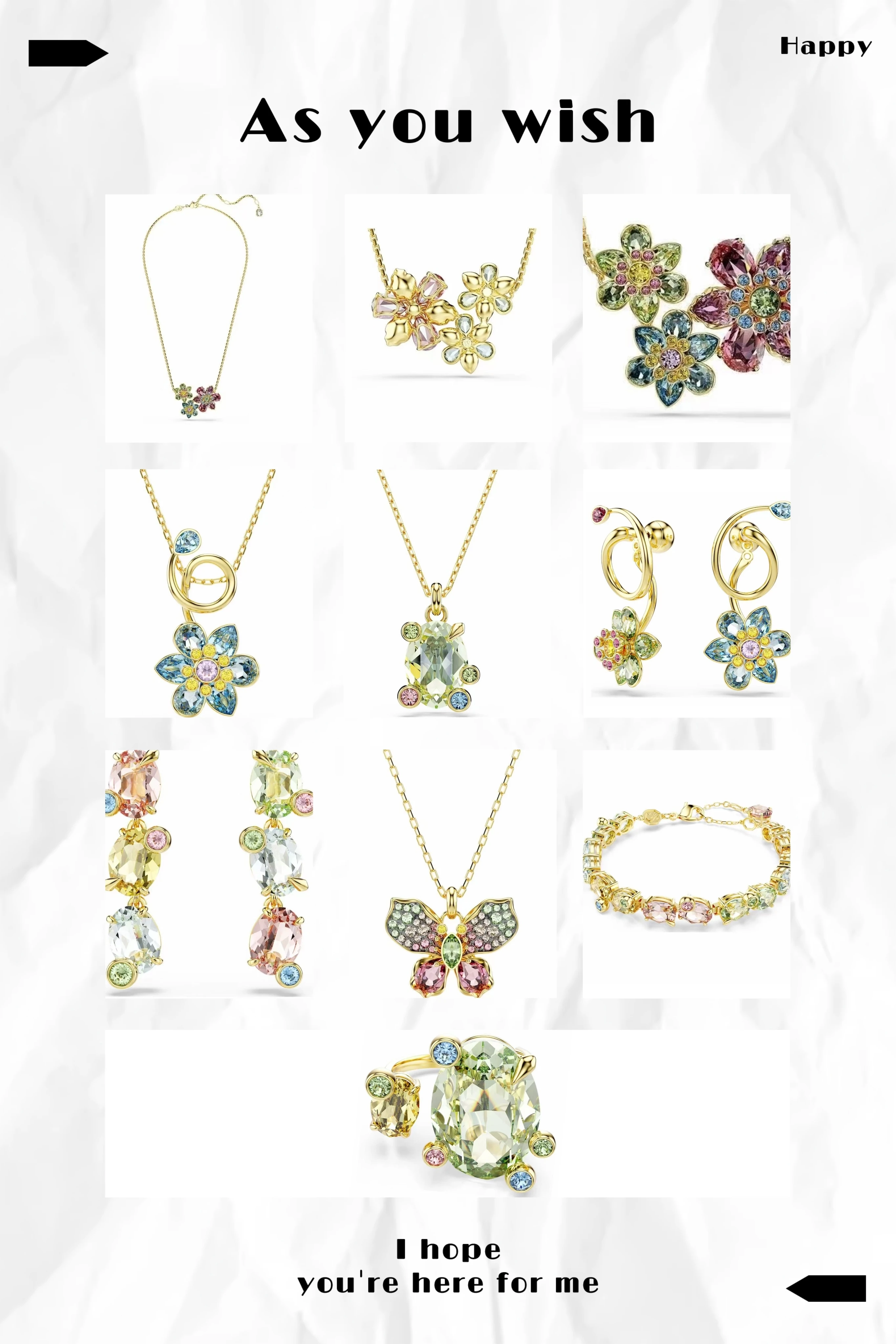 

Freeshipping 2025 Trendy Rainbow Crystal Flower Jewelry Set Floral Earring/Necklace/Bracelet/Ring Fashion Women Jewellery Gifts