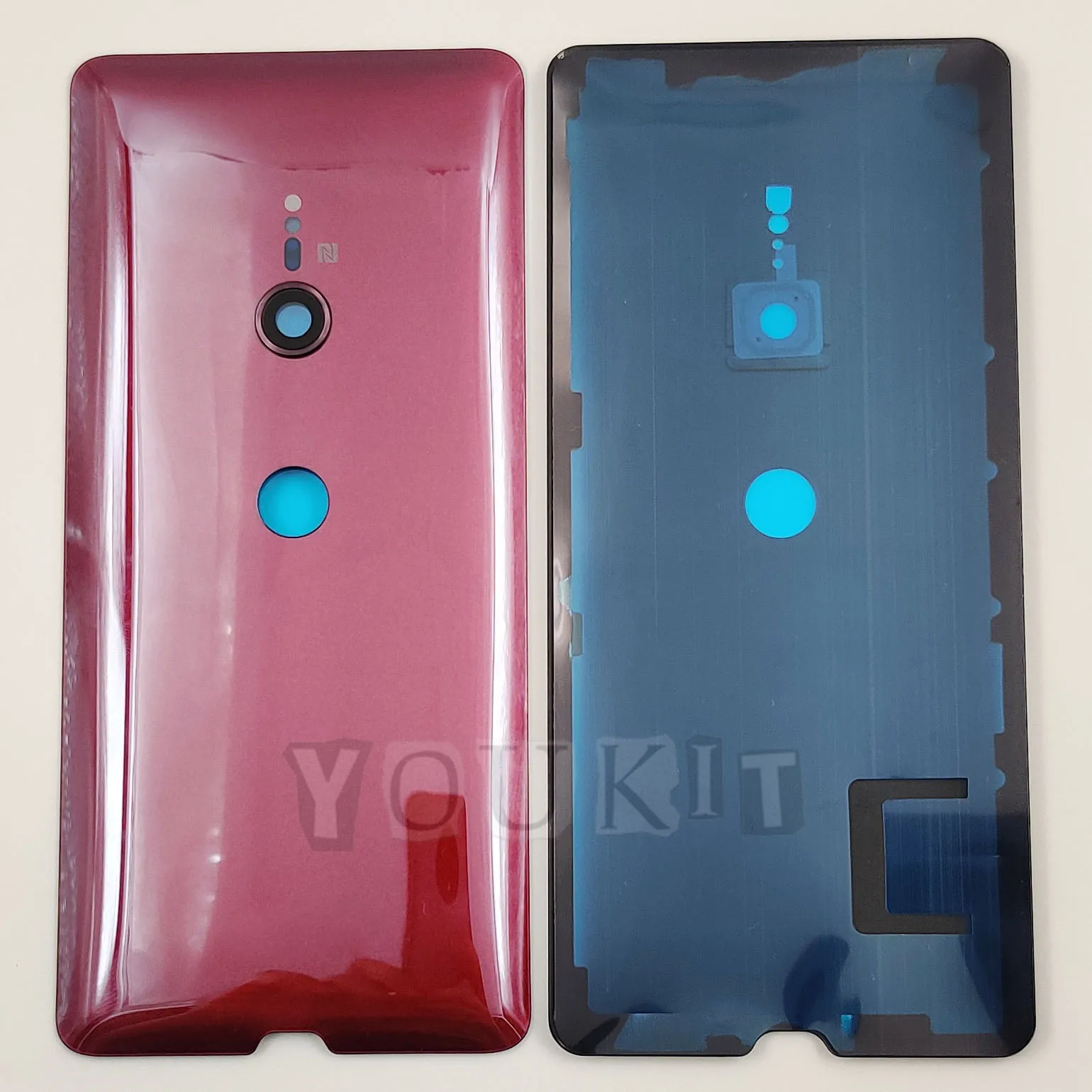 A+++ Gorilla Glass Back Lid Door For Sony Xperia XZ3 Hard Battery Cover Rear Panel Housing Shell Case With Camera Lens Adhesive