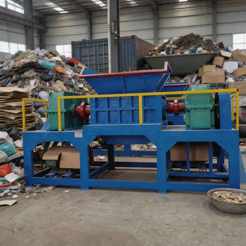 Customized Metal Plastic And Rubber Waste shredding Recycling Machine Equipped With Alloy Blades And Dual Axis Shredder