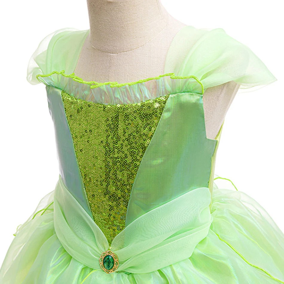 Kinder Bühnenkostüm Bezaubernder Frosch Prinzessin Kleid Mädchen Elegante und bequeme Kleider Karneval Party Kinder Cosplay Kleider