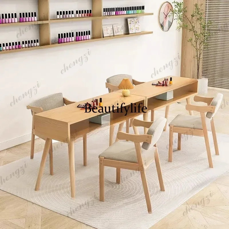 E182  Italian Minimalist Nail Desk Classic Aesthetic Premium Trendy Nail Desk Sophisticated Design Table De Manucure Salon Furni