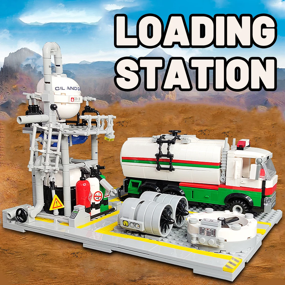 Chemical Plant Laboratory Loading Station Model Building Blocks Transport Desktop Decoration Assembly Bricks Toys For Kids Gifts