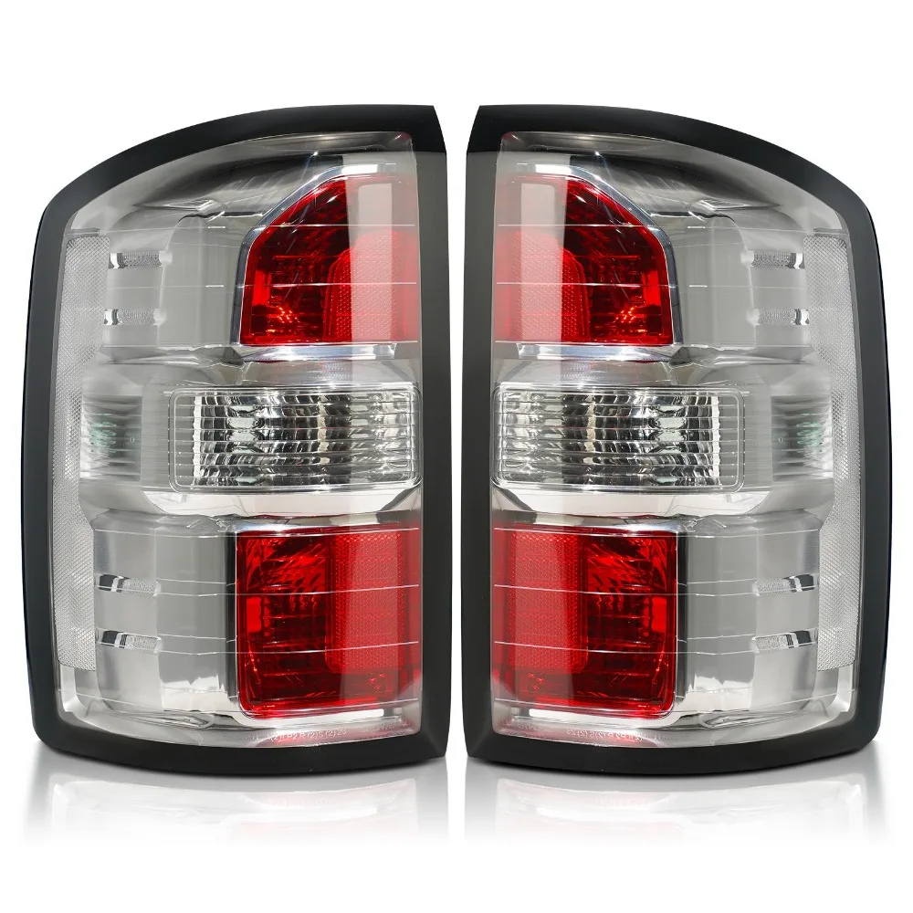 Halogen Upgrade Chrome Tail Light For 2014-2018 GMC Sierra 1500 Left +Right Pair
