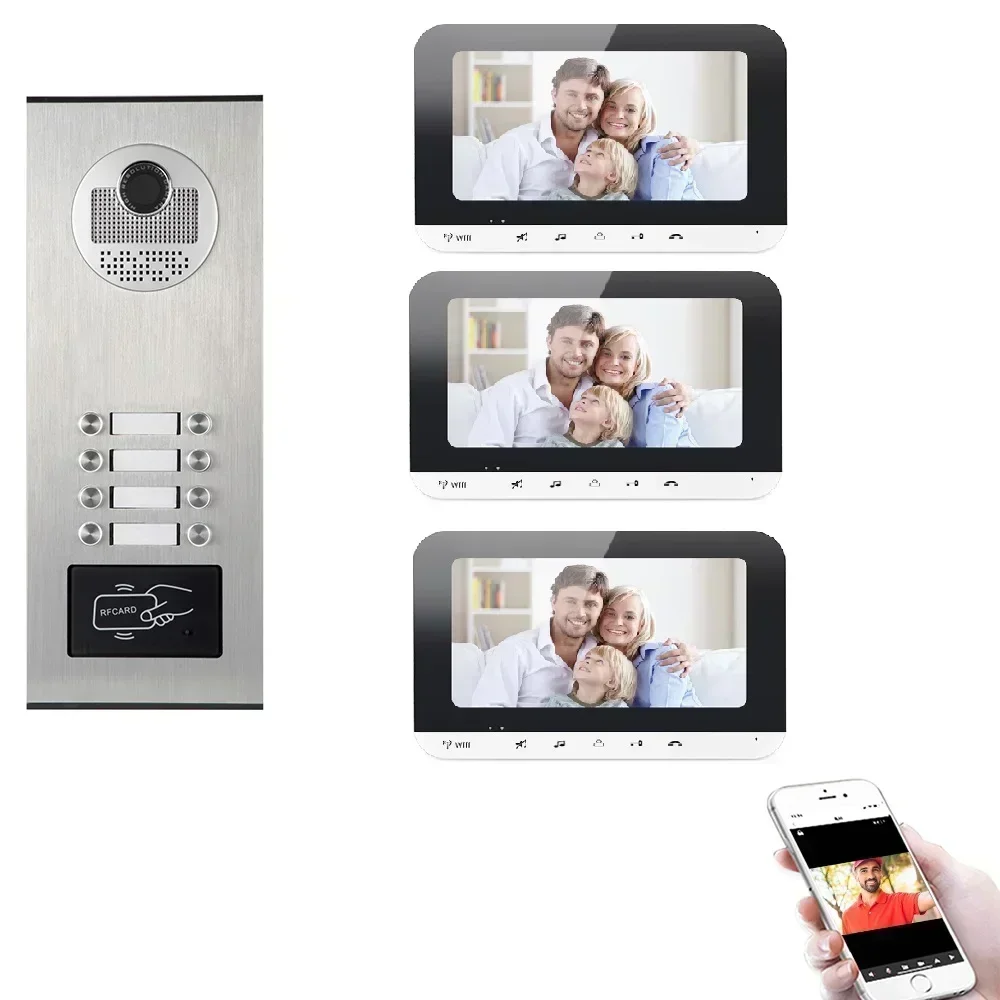 Citofono ต่อ 2 4 6 8 10 12 AppartSystem 7 Pollice Tft Lcd Screen Video Citofono Multi Monitors