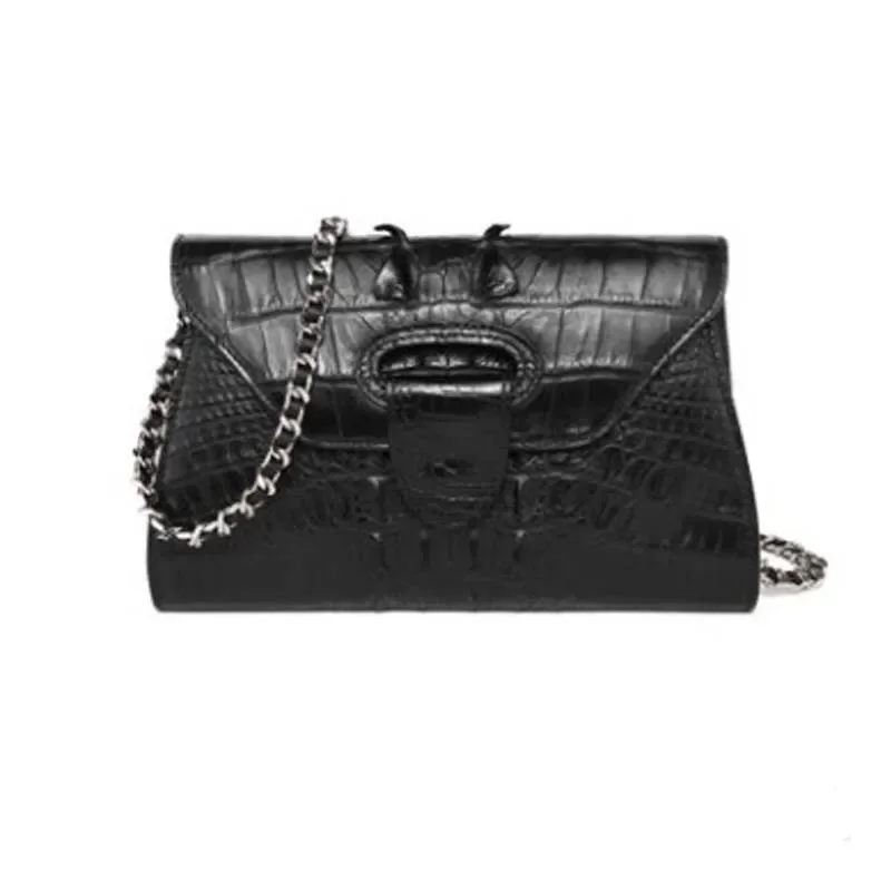 

hongzhiyan new European and American style real crocodile skin female women clutch bag solid color small square crocodile skin