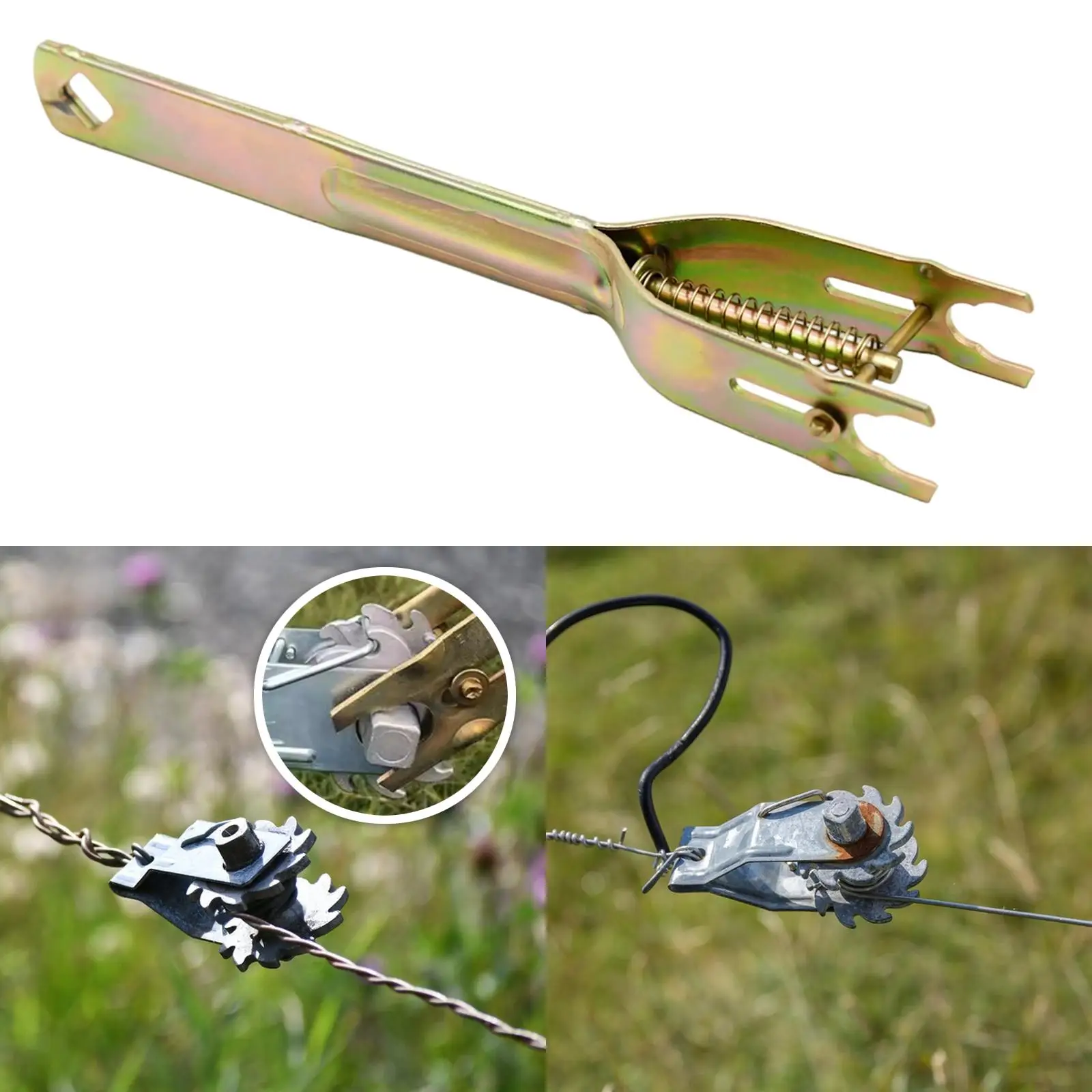 

Ручка-напряжитель для электроизгороди с храповым механизмом, крепление для натяжителя проволоки, ключ для натяжения проволоки