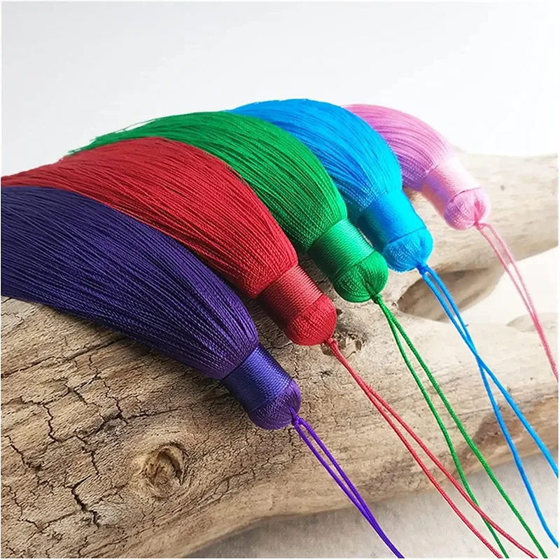 12cm Silk Tassel Polyester Hanging Ring Silk Rope Tassels Fringe Trim DIY Sewing Accessories Home Curtain Pendant Decoration