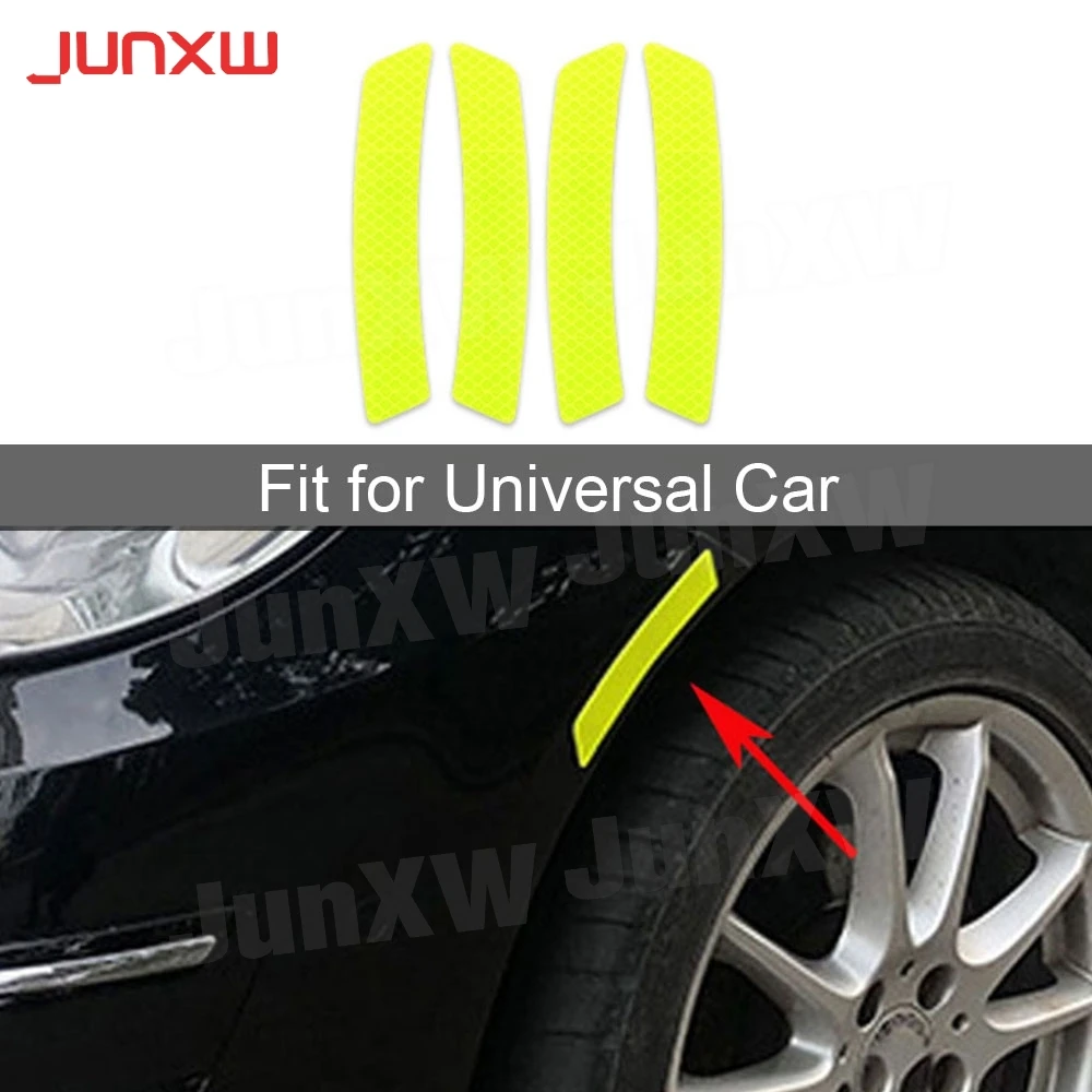 

Car Bumper Reflective Warning Strip Stickers Wheel Rim Eyebrow Warn Light Reflector Protective Sticker Scratch Paster Body Kits