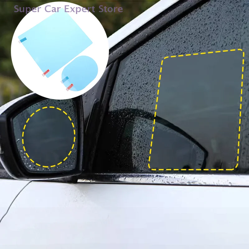 

4Pcs Car Rearview Mirror Films Anti Fog Glare Rainproof Waterproof Nano Clear Protective Side Window Stickers for Vehicle
