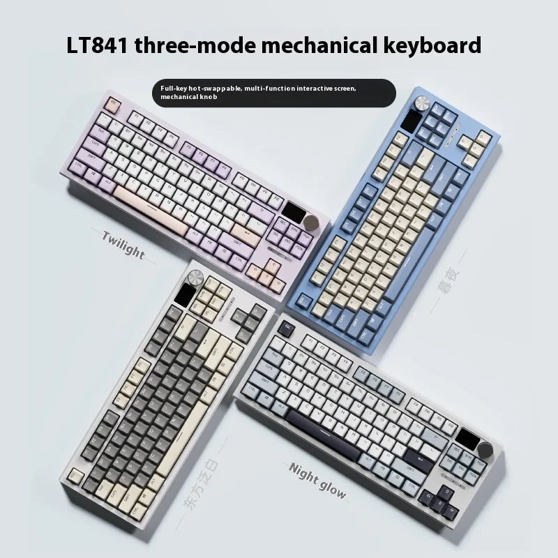 Langtu LT84 Mechanical Keyboard Wireless Tri-mode RGB Backlit 84 Keys Hot Swap LCD Color Screen Custom PC Esports Keyboards