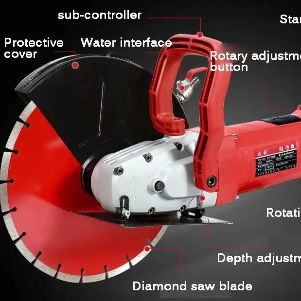 

13 Inch Single Chip Electric Wall Cutting Machine Slotting Machine 6800W Multi-Function Handheld Electric Saw Cutting Machine