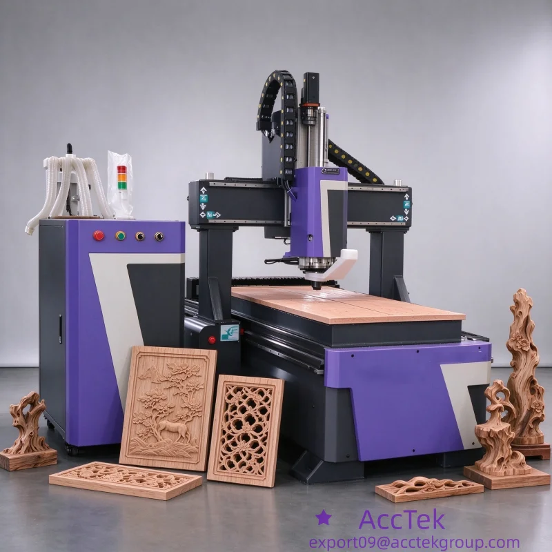 Woodworking ATC CNC Router 8 Tool Magazine Vacuum Table 9KW Air Cool Spindle Servo Motor for Furniture Cabinet Sign Advertising