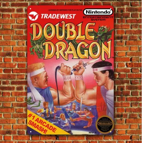 Double Dragon Video Game Metal Poster Nes Collectable Tin Sign (8x12in)