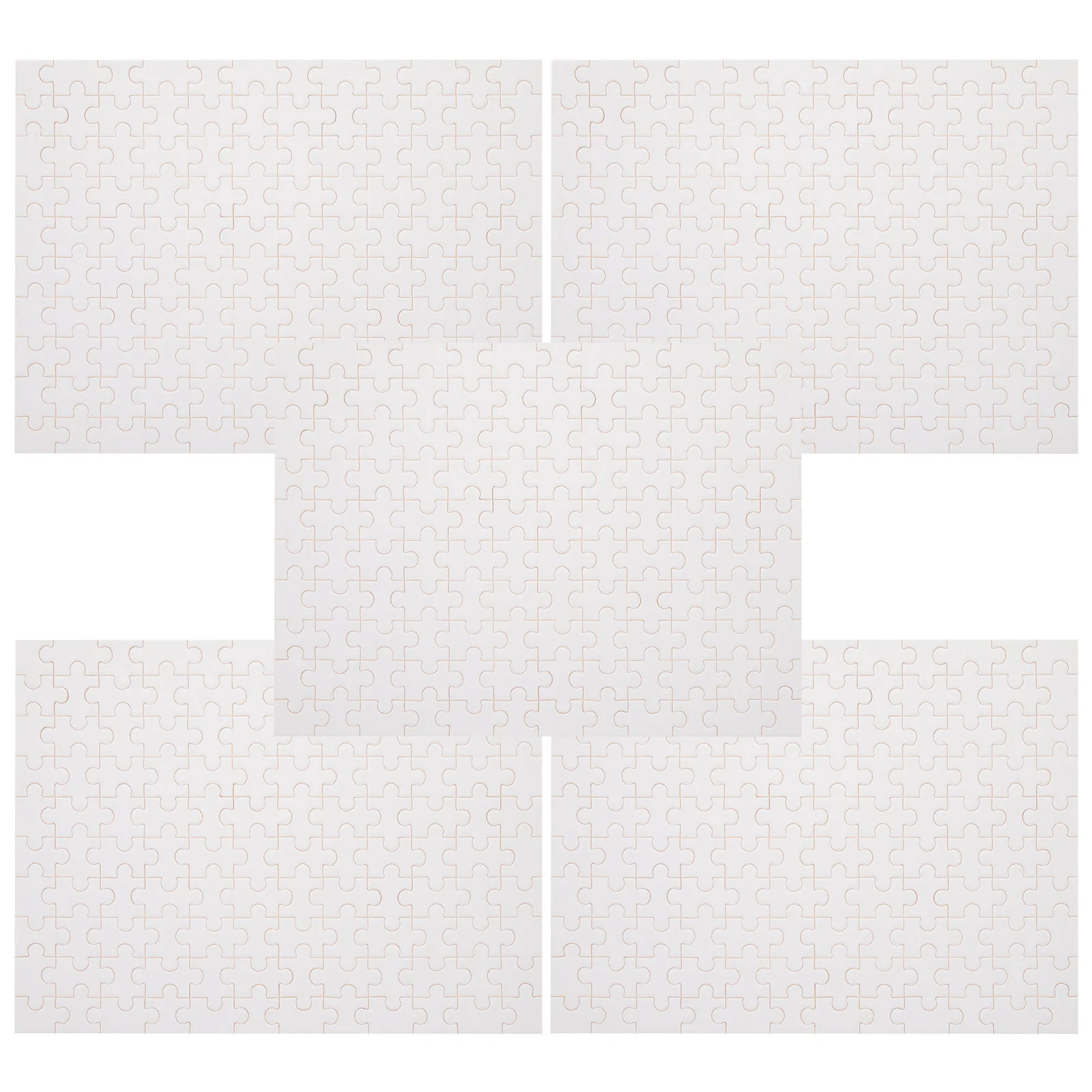 

5Set Blank Jigsaw Puzzles for Sublimation DIY Craft Heat Transfer Puzzle Pieces Kids Adult Decor Activity Game Puzzle