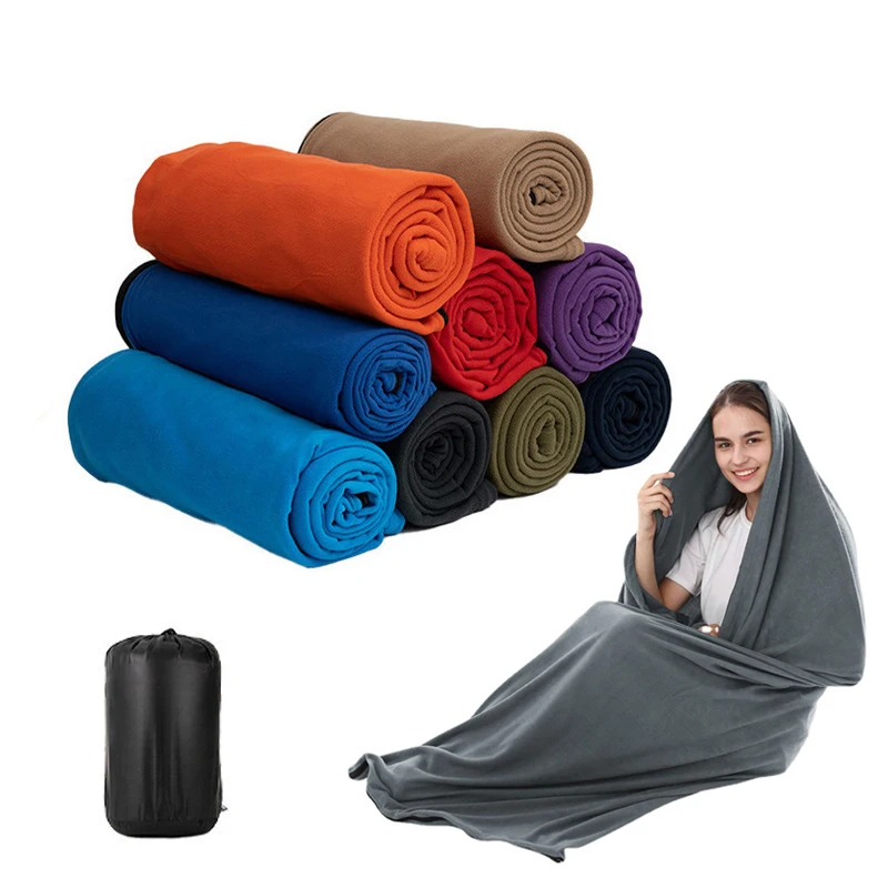 

1 шт. флисовый спальный мешок-вкладыш, портативный, ультралегкий, для взрослых, для кемпинга на открытом воздухе, для палатки, теплый