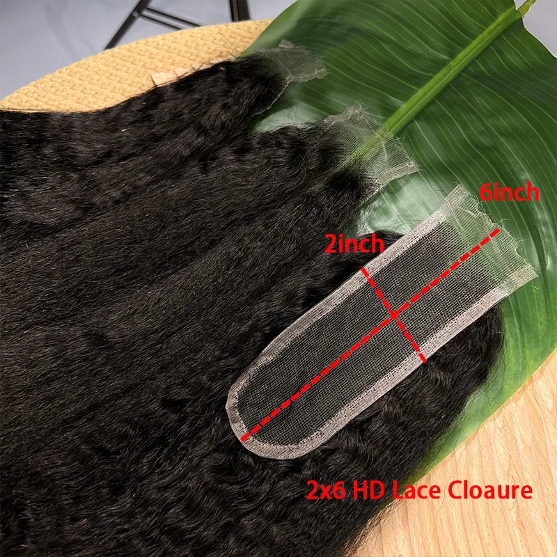 GDYLuxury 2x6 Kinky Straight Human Hhair 2x6 HD Lace Closure Only Melt Skins Real HD Swiss Lace Closure 100% Human Hair