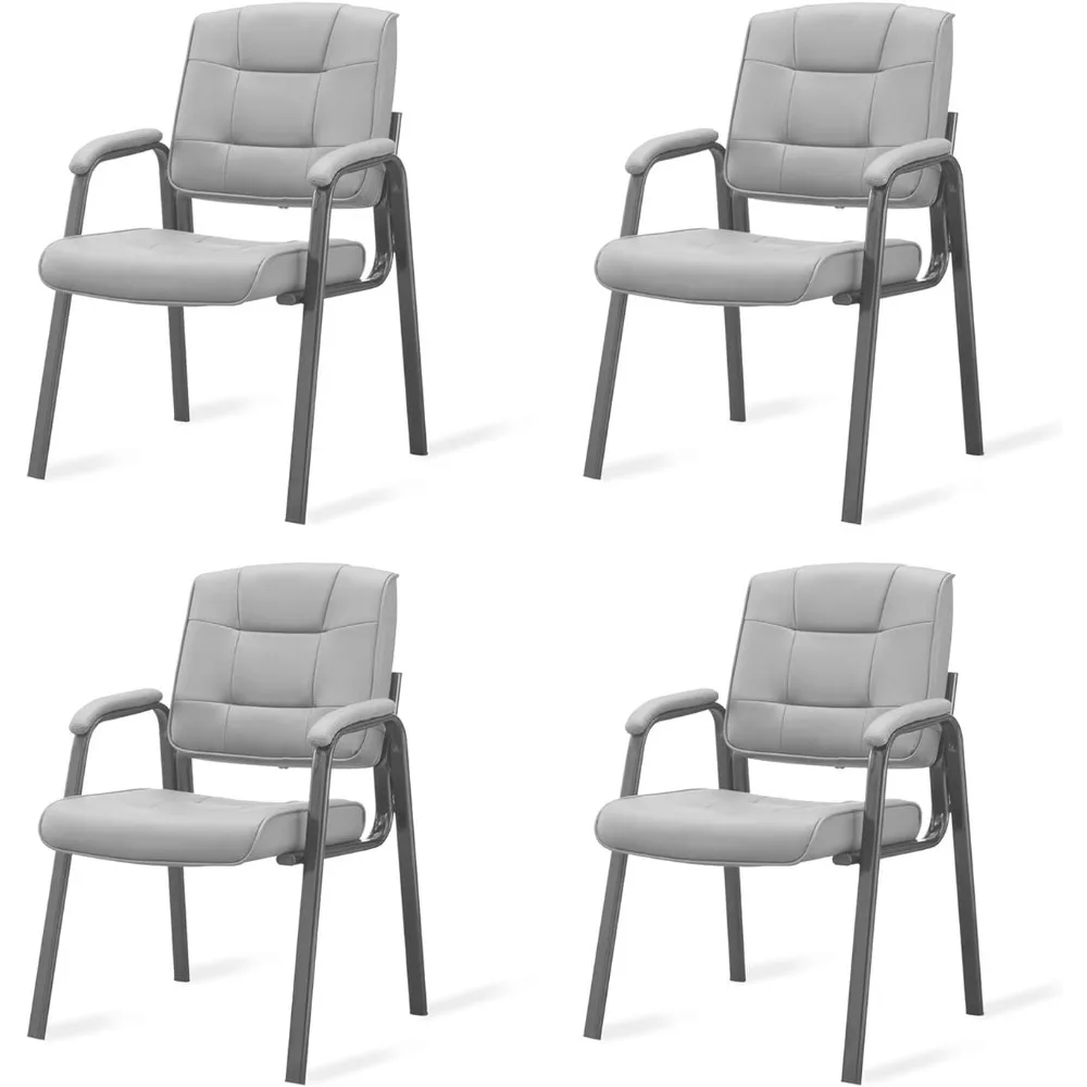

Stackable Faux Leather Office Chairs with Armrests for Reception, Lobby, Clinic, and Medical Waiting Areas