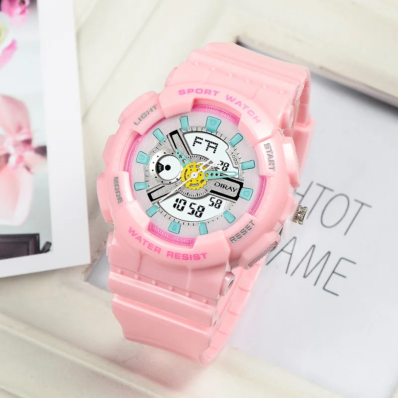 Dirui Electronic WatchinsWaterproof Sport Watch Digital Watch Mechanical Pointer Luminous Children Student