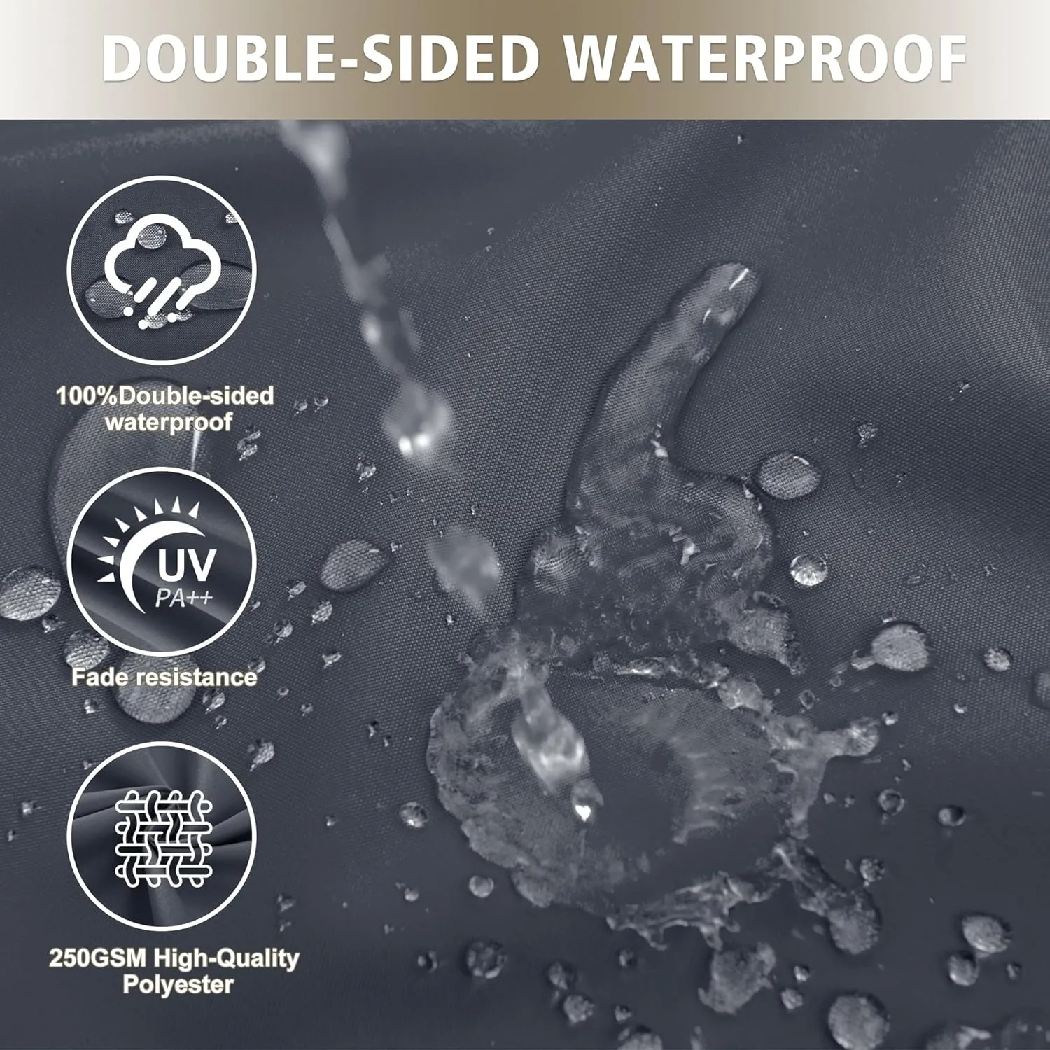 Coussin d'extérieur 24x24 pouces, adapté aux meubles de terrasse, coussin de canapé/canapé gris foncé remplaçable