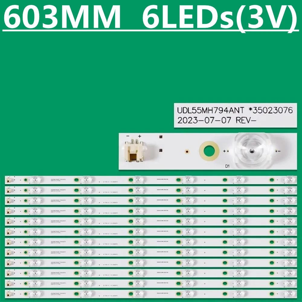 

Комплект из 4 светодиодных лент для подсветки для DEXP U55D9000K 55K1US UDL55MH794ANT 35022685 35023076 35022654 LSC550FN11-7/9