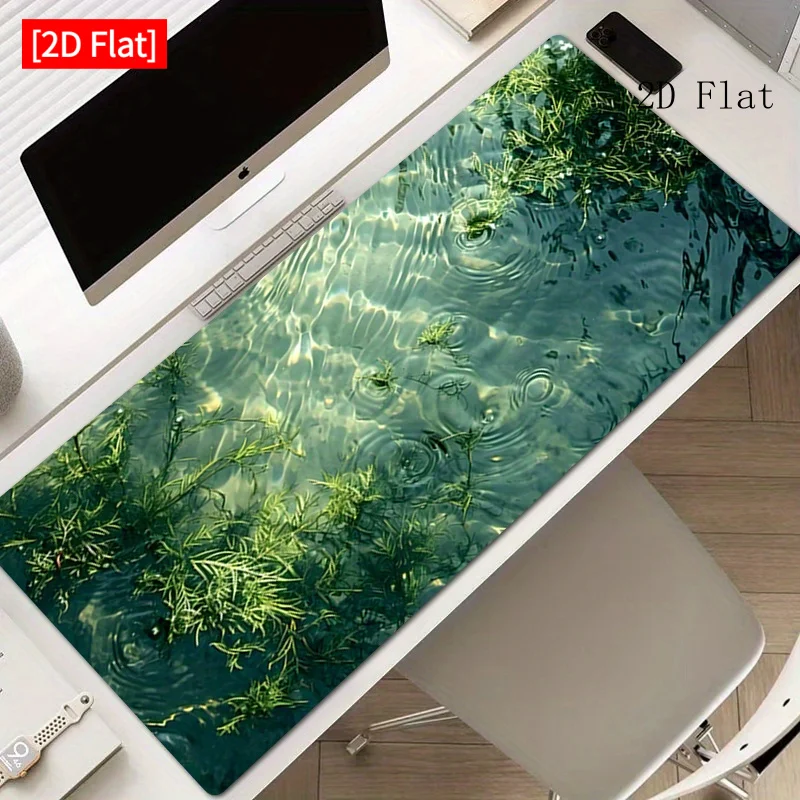 Large-sized dense forest and mountain landscape mouse pad, extended gaming mouse pad, desktop pad with anti-slip base, suitable