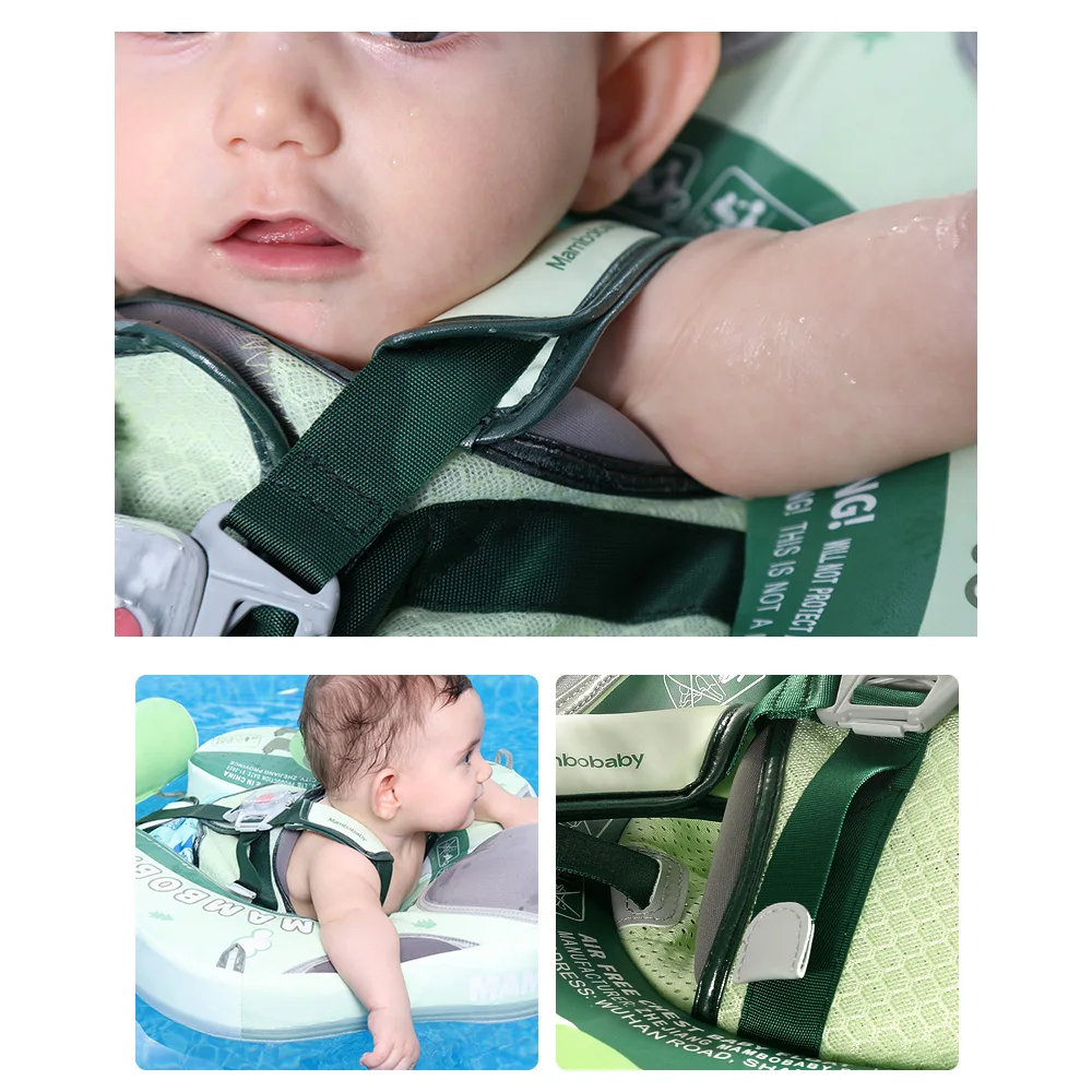 Mambobaby flutuador de natação para bebês, não inflável, anel flutuante para piscina, à prova d'água, com dossel solar para 3 a 24 anos