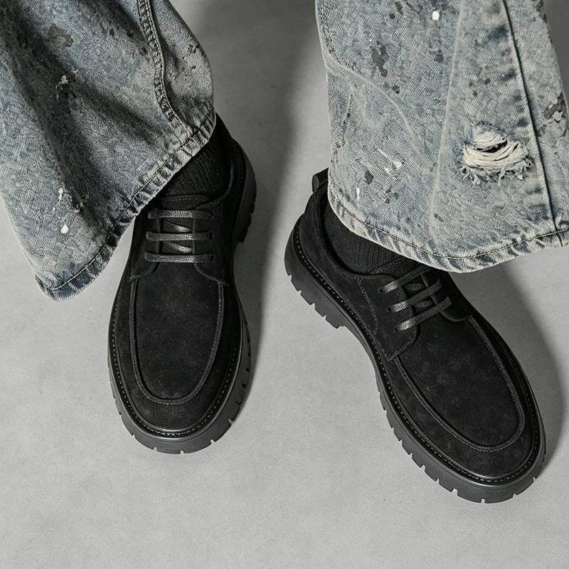 British leather shoes - Men's trendy anti-slip leather shoes with matte finish, stylish and casual dress shoes, loafers.
