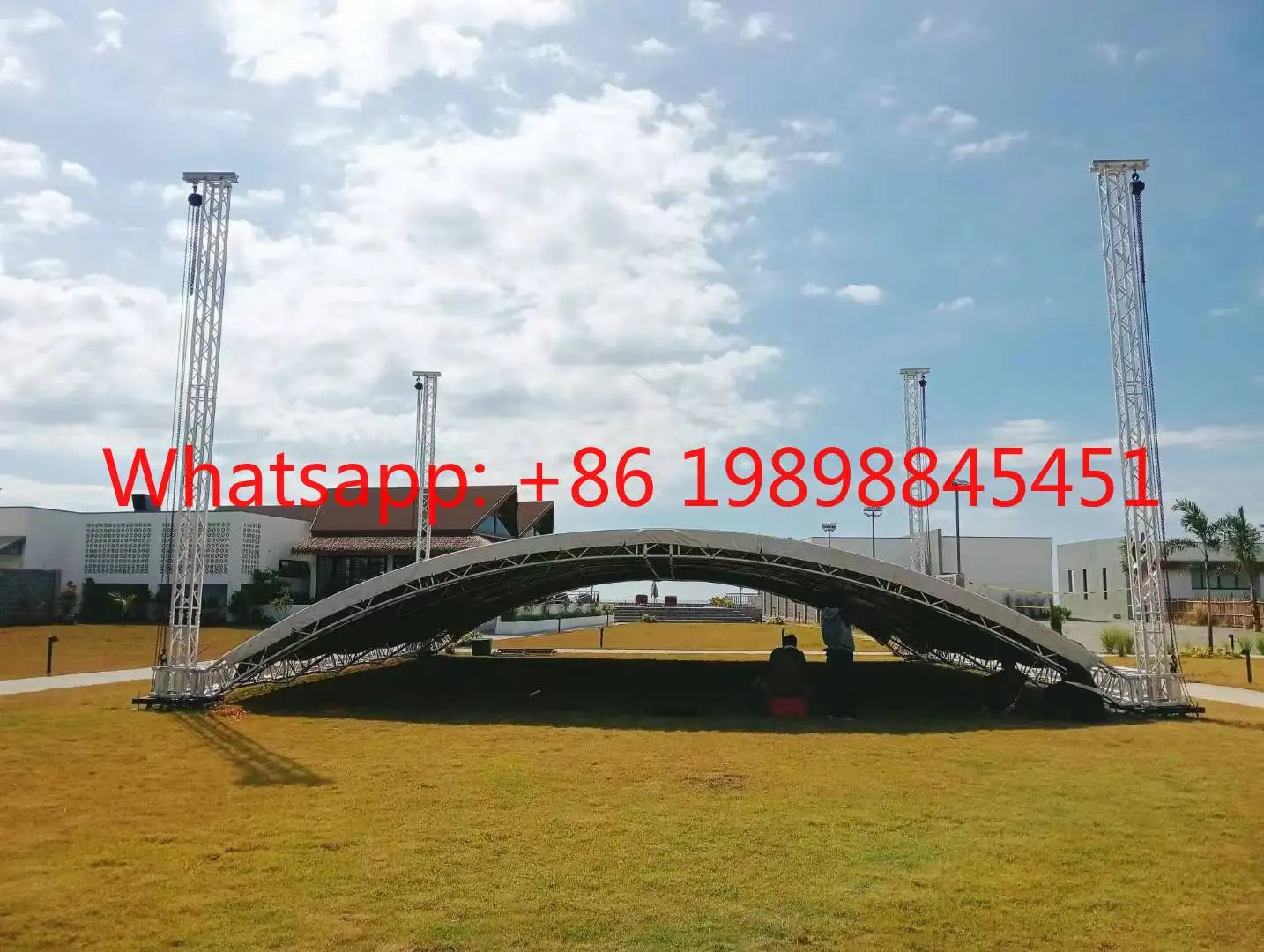 Aluminum Curved Arch Stage Roof Truss System, Round Circle Lighting Truss for Outdoor Concerts