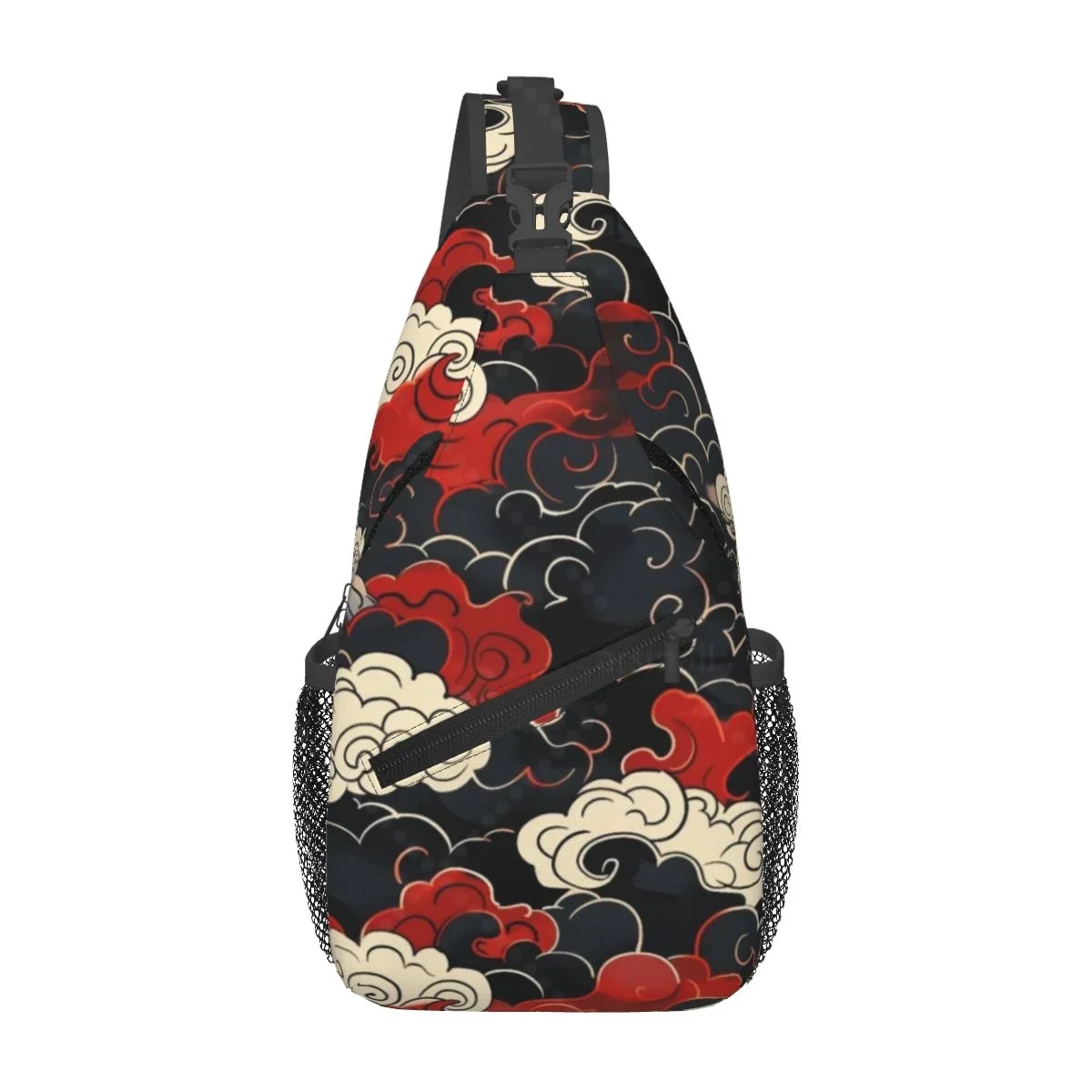 

Traditional Japanese Patterns Sling Bag Travel Crossbody Backpack Chest Bags Lightweight Casual Shoulder Daypack for Sport