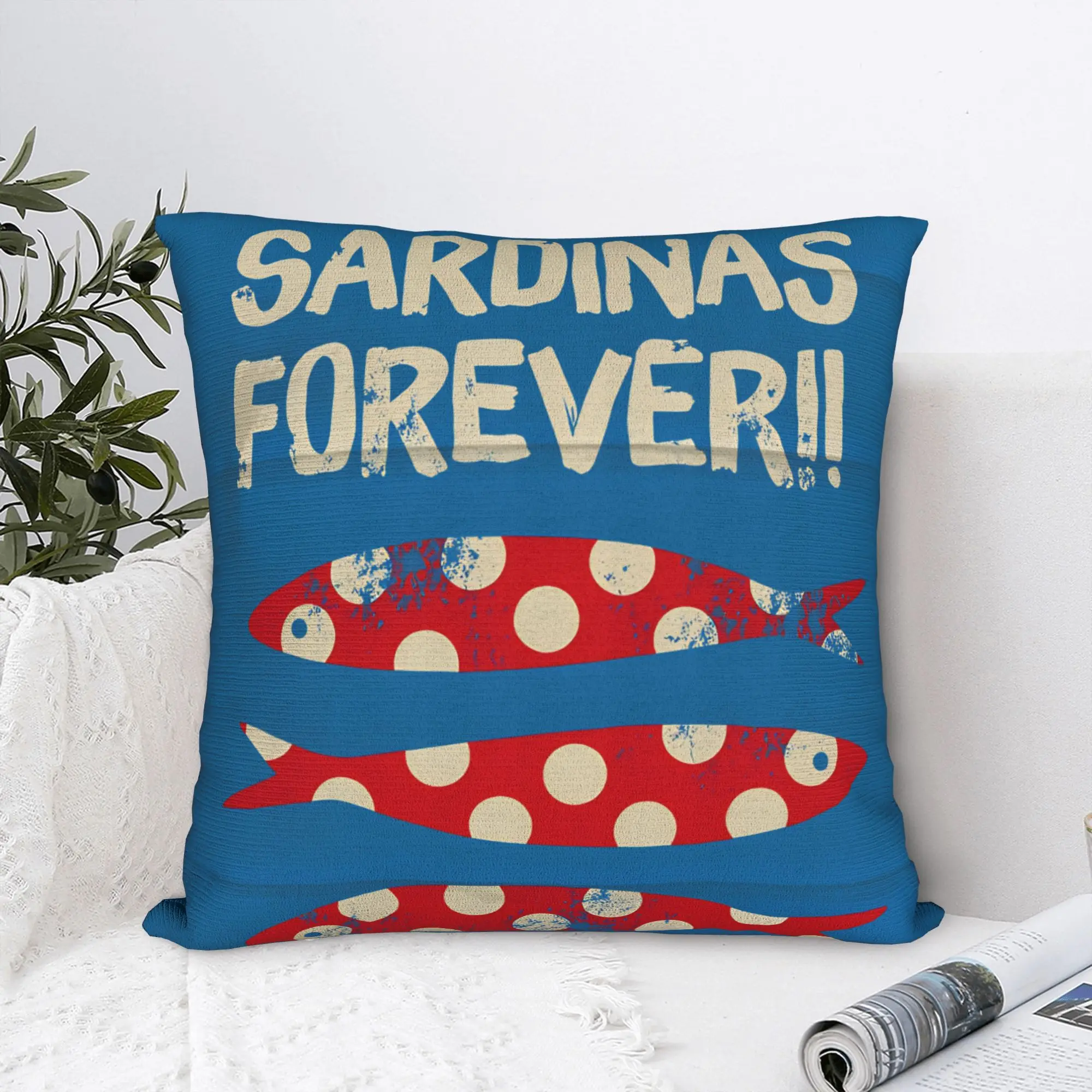 Cuadros decorations Sardines Nordic Pillow Case  Custom Pillow Cover For Sofa Bedroom Home Decor Funny Cushion Cover