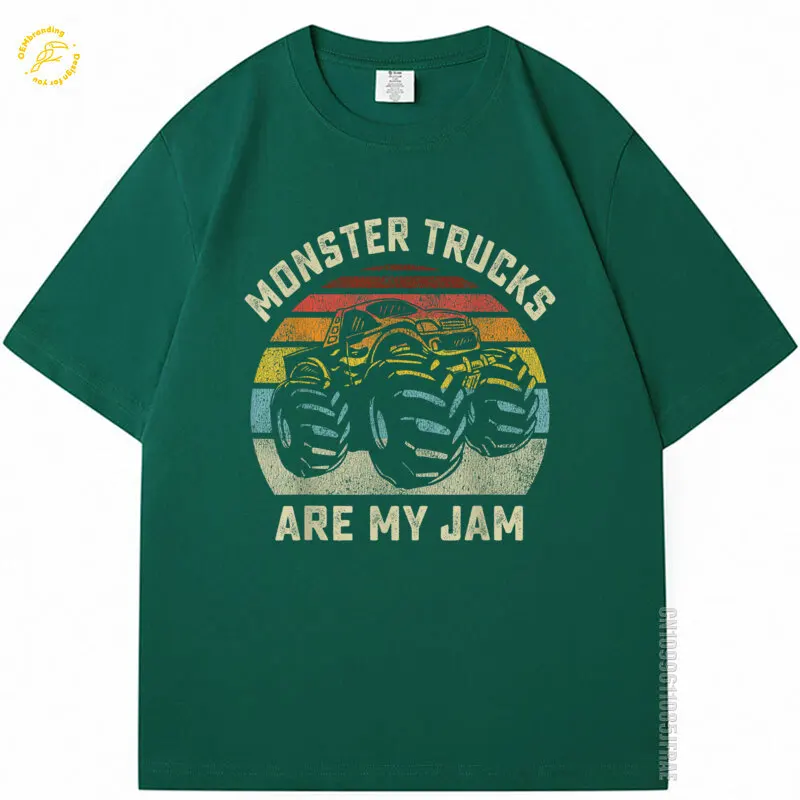 

Винтажная мужская одежда Monster Truck Футболка в стиле ретро Monster Trucks Are My Jam Негабаритная футболка Корейские топы из хлопчатобумажной ткани