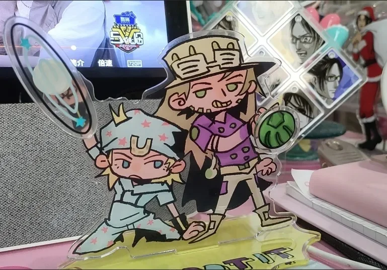 JJBA-Soporte acrílico de bola de acero para correr, figura de Johnny Joestar, Julius Caesar Zeppeli Standee, exhibición, colección de productos de Anime, decoración de escritorio