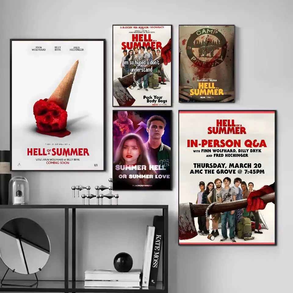 فيلم H-hell of a s-Summer ملصق فني ذاتي اللصق مقاوم للماء ورقة ملصق مقهى بار غرفة النوم جدار ديكور