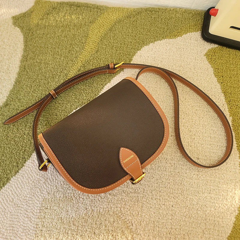 

Baiguging классическая кожаная седельная сумка с цветочным принтом, сумка через плечо, универсальная, жесткая, неисправляемая, для молодых взрослых