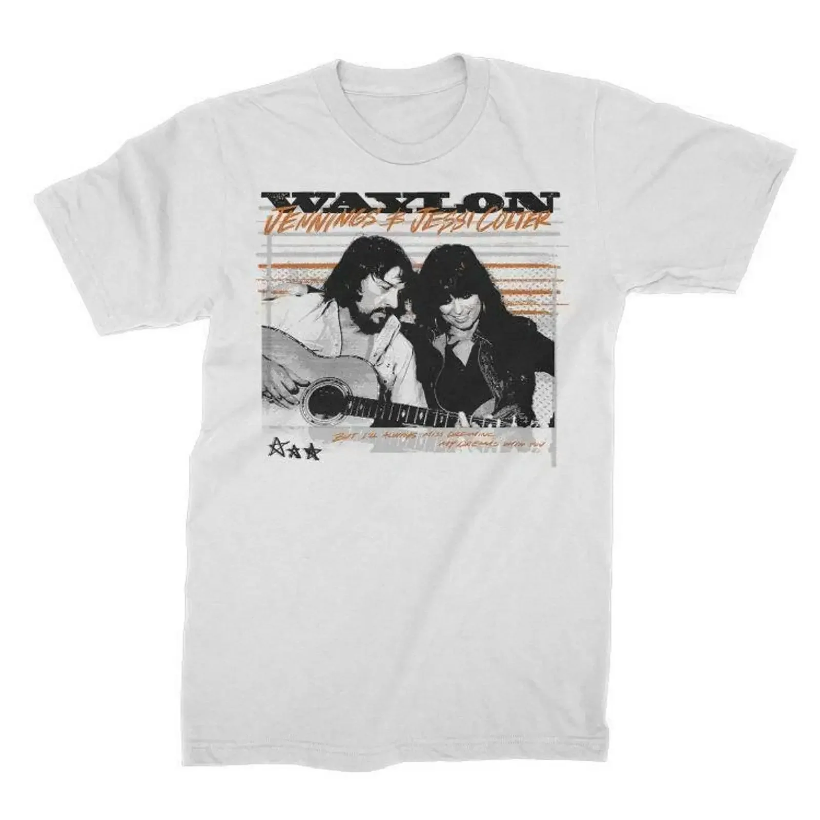 WAYLON JENNINGS And Jessi Dreams T SHIRT S M L XL 2XL New Kings Road Merch vintage Washed Unisex homme streetwear Breathable