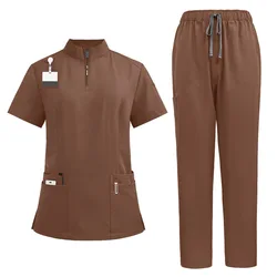 Unisex uniformes médicos para mulheres, v-neck enfermeira e médico Workwear conjunto, manga curta, cirurgia odontológica, uniforme de trabalho hospitalar