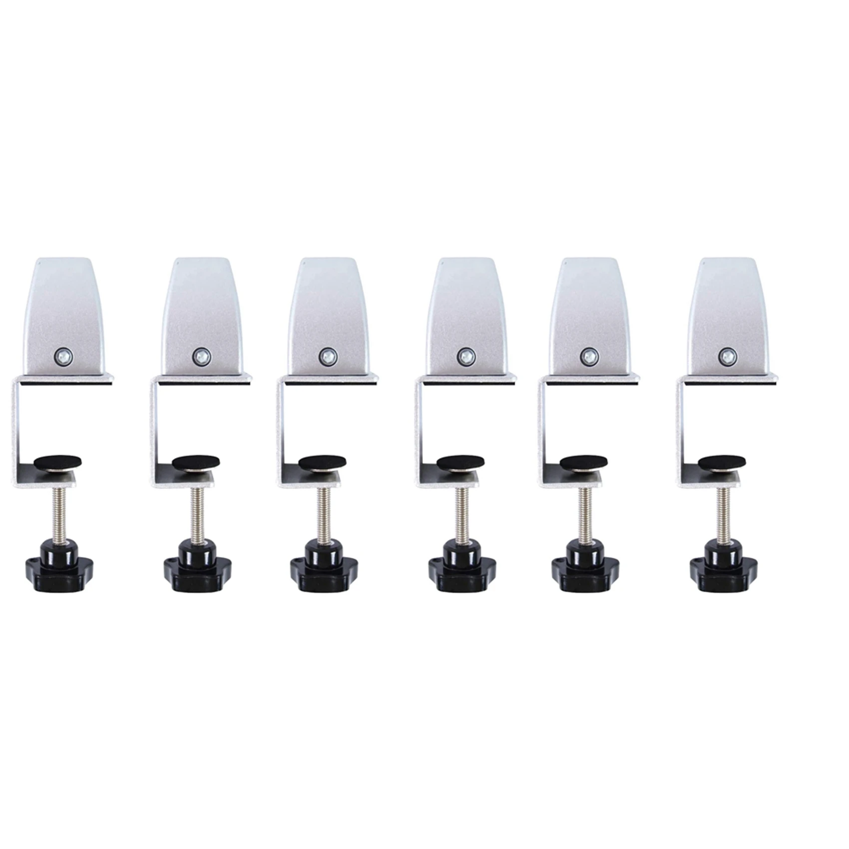 A74E-6 Pcs Office Desk Divider Clamp Privacy Screen Clip Holder Bracket Screen Baffle Clamp Partition For Table Clamp -Silver
