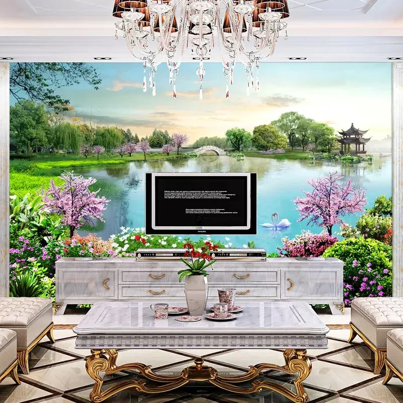 Custom Mural Wallpaper 3D Nature Landscape Lake Photo Wall Painting Living Room Background Wall Covering Home Decor Fresco