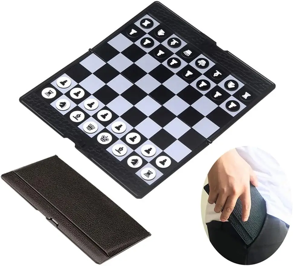 

Mini Wallet Chess Set (7.9-Inch), Magnetic Travel Folding Chess Board Game, Educational Toys/Gift for Kids and Adults