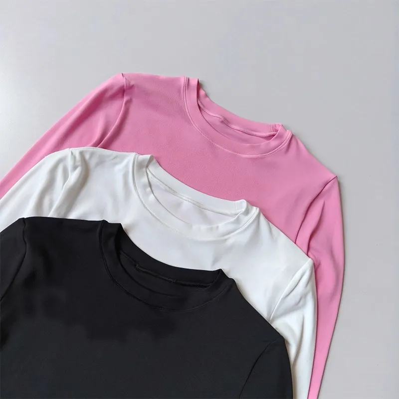 Damen-Langarm-Yoga-T-Shirt, schnelltrocknendes Sport-Top, Workout-T-Shirt, Laufshirt, sexy Bauchfreies Fitness-Gym-Shirt, Sportbekleidung – Detail 9