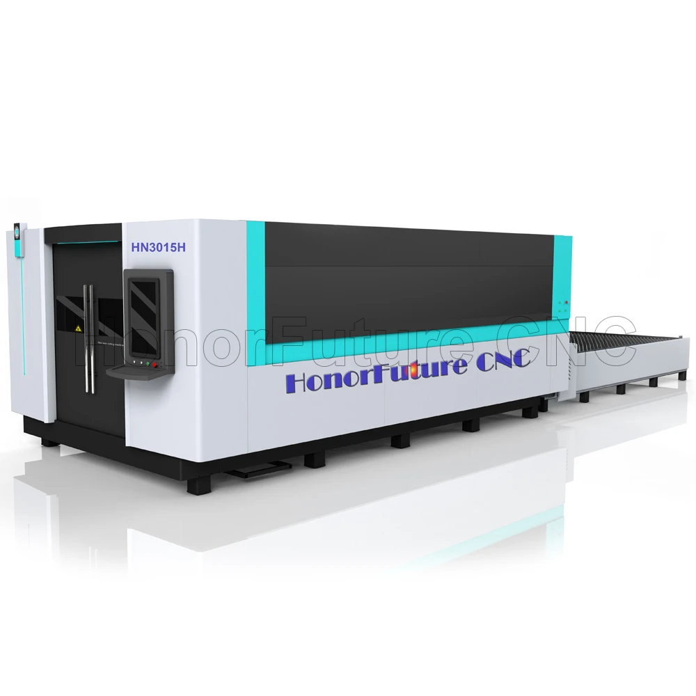 Full Enclosed Frame Aluminum Metal Cutting Laser Machine Fiber Laser With Raytools Cutting Head