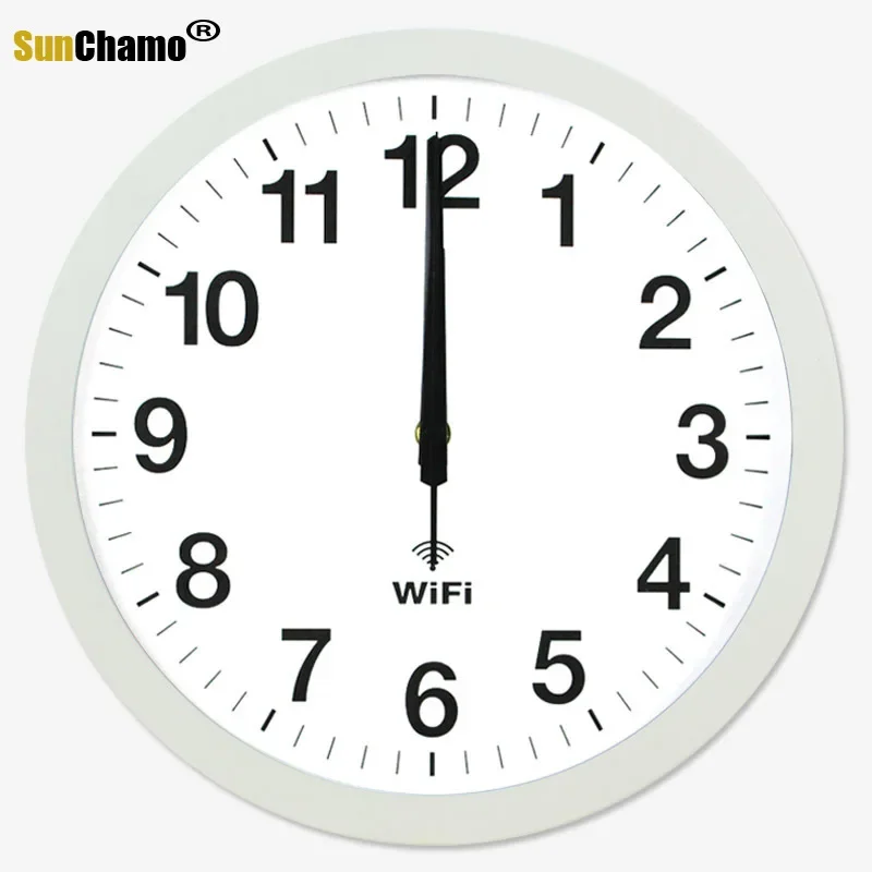 12 Inch Nauwkeurigheid Smart Wifi Automatische Tijd Synchronisatie Mute Wandklokken Woonkamer Moderne Thuis Decor Klok Horloge Decor