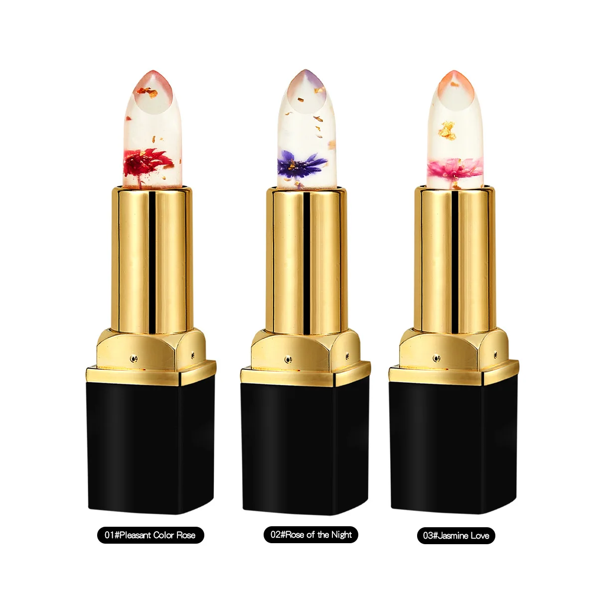 Crystal Gold Foil Veranderende Kleur Lipstick, Waterbestendig en Hydraterende Langdurige Lipbalsem