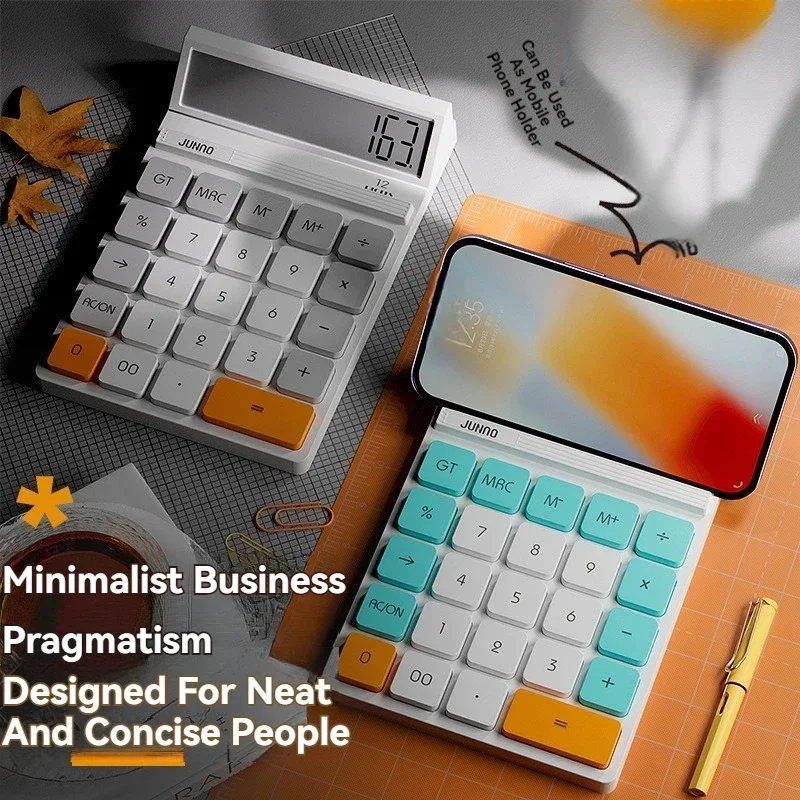 Office Calculator Goddess Model with Mobile Phone Holder Accountants Large Screen Financial Calculator for Home School Office