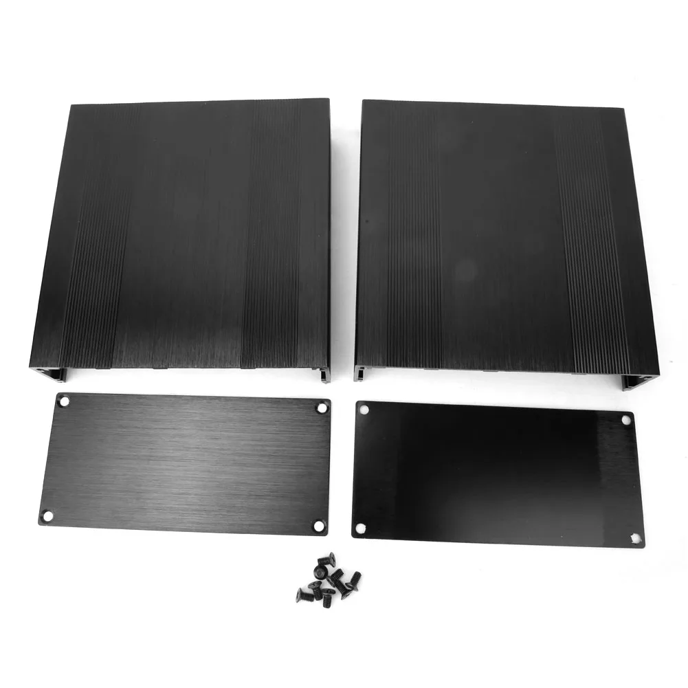 Instrument Project Accessoires Geborsteld Zwart Oxide Split Type Aluminium Koelbehuizing Behuizing Elektronische Box voor Versterker GPS