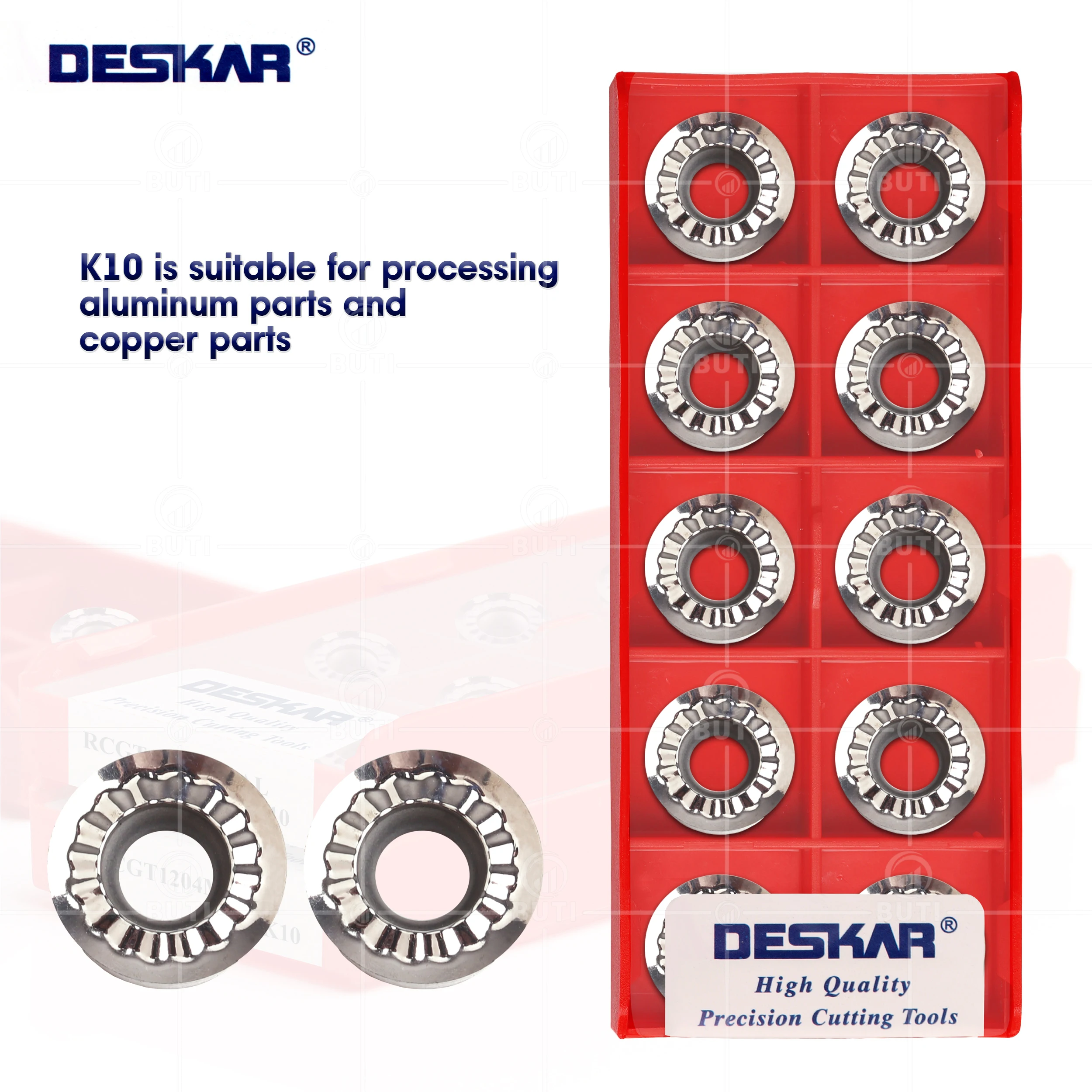 Deskar 100 Original Rcgt1204mo-al K10 Cnc Torno Cortador de Corte de Carboneto Inserir Ferramenta Parte Ferramenta de Torneamento Lâmina de Fresagem para Alumínio
