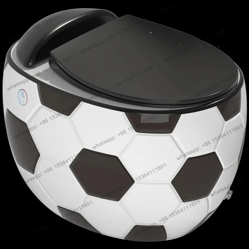 Personalized football tankless toilet siphon household small apartment toilet