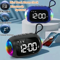 Portable Bluetooth Speakers Multifunction Design Desktop Dual Alarm Clock Digital Display Wireless Speaker Home FM Radio TF USB